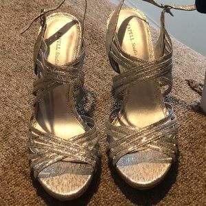 Silver sparkle heels